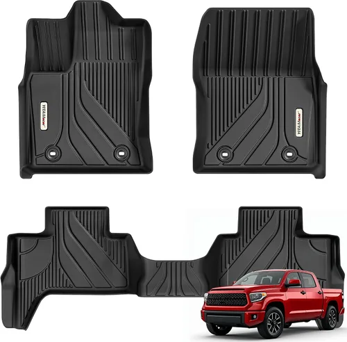 Miniatura 12 de YITAMOTOR Alfombrillas Compatibles con Toyota Tundra, Revestimientos de Piso de Ajuste Personalizado para Toyota Tundra Double Cab & Crew Max Cab