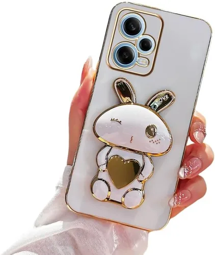 Miniatura 9 de Funda de silicona compatible con Redmi Note 12 Pro + con bonito soporte de conejo de dibujos animados para Redmi Note 12 Pro + delgado TPU