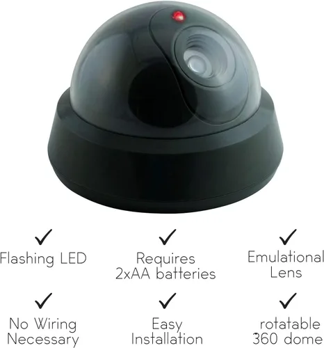 Miniatura 3 de Pearl Enterprise - Cámara de seguridad falsa, sistema de vigilancia inalámbrico para exteriores con luz de movimiento, aspecto realista con luz LED