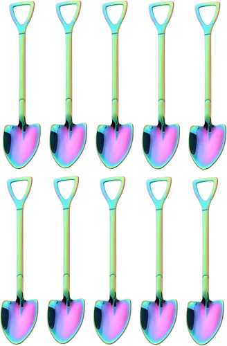 Miniatura 4 de Paquete de 4 cucharas de postre de 6 pulgadas con forma de pala de acero inoxidable, cucharas de helado de frutas para el hogar, cocina