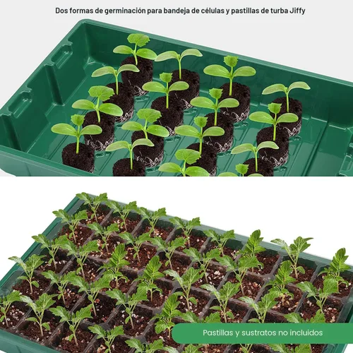 Miniatura 2 de MIXC Bandejas de Plántulas Bandeja Iniciadora de Semillas, Paquete de 5 Mini Propagador Kit de Invernadero de Plantas con Cúpulas Ventiladas de Verde