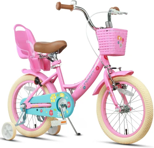 Miniatura 12 de Glerc Maggie Girls Bike, 12-20 Inch Kids Bike for 2-13 Years Old Children, Princess Style Kids Bicycle with Doll-Seat & Basket & Training Wheels