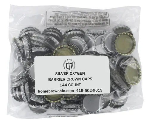 Miniatura 6 de 144 tapas de botellas de cerveza absorbentes de oxígeno, 1.024 in de tamaño estándar de EE. UU., tapas de corona plateadas para cerveza casera