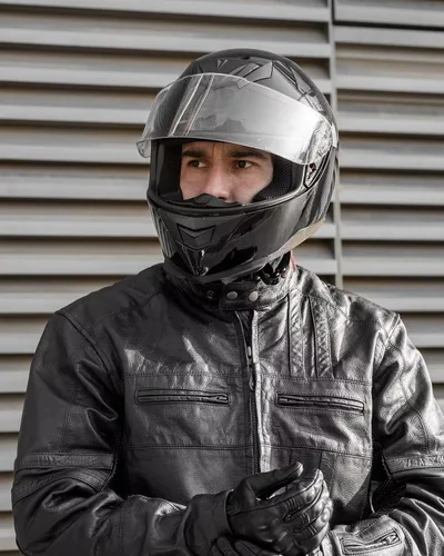 Miniatura 6 de ILM Casco de Motocicleta de Cara Completa para Motocross y Street Bike Certificado DOT 2 Viseras Modelo-317 (Negro Brillante, S)
