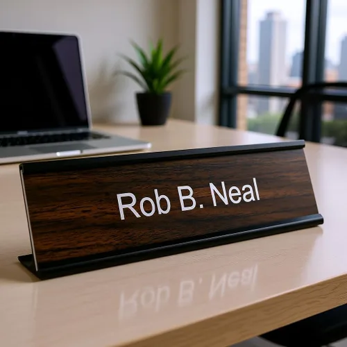 Miniatura 6 de Placa con nombre para escritorio de oficina o cartel para colgar en la puerta o la pared, de 2 x 10 pulgadas, cartel grabado con láser