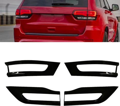 Miniatura 10 de Compatible con Jeep Grand Cherokee 2014-2021 Kit de Bisel de Moldura de Luz Trasera Cubierta con Aspecto de Fibra de Carbono