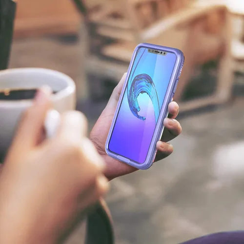 Miniatura 7 de SURITCH Funda para iPhone Xs Max, [protector de pantalla integrado] Protección híbrida de cuerpo completo, doble capa de silicona suave a prueba