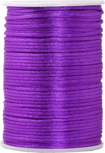 Miniatura 23 de Mandala Crafts Cordón de Satén de Nailon 2mm Cordón Rattail Champagne - 100 Yardas Cordón de Nailon Chino para Nudos Cordón de Seda Cola de Rata