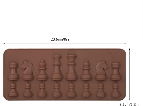 Miniatura 2 de Pieza de ajedrez de silicona, caramelo de chocolate, fundición de silicona de ajedrez internacional, fondant DIY Candy Cake Topper