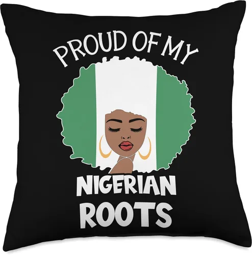 Miniatura 4 de Proud Nigerian roots black history month Throw Pillow
