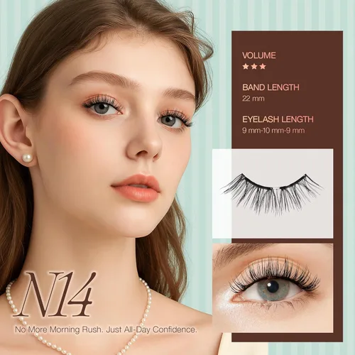 Miniatura 2 de LASHVIEW Kit de pestañas magnéticas suaves, aspecto natural con imanes ultradelgados de 0.17mm, pestañas cómodas sin pegamento con aplicador