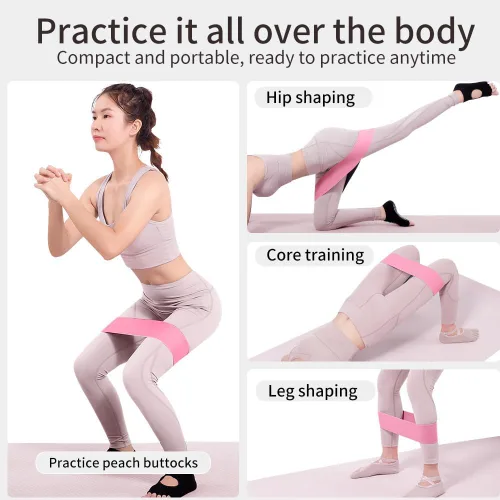 Miniatura 3 de Bandas de resistencia de tela, bandas elásticas de diferentes niveles, bandas moldeadoras de cadera y piernas, adecuadas para yoga, rehabilitación