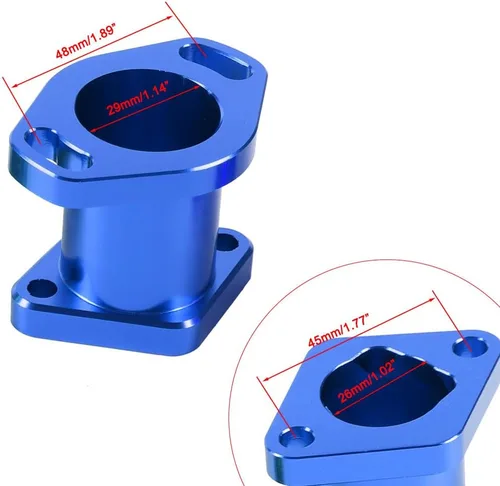 Miniatura 2 de Tubos de admisión de entrada de rendimiento de carreras CNC de aluminio con junta y tornillo para VM22 26mm Predator 196cc 212ccc CT200U Honda GX160