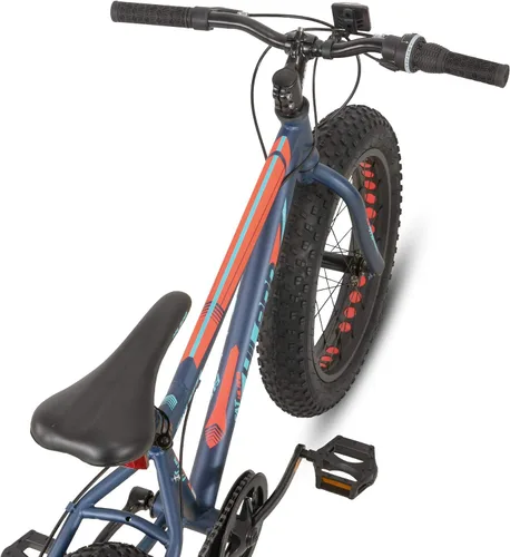 Miniatura 3 de Hiland - Bicicleta de montaña con neumáticos gruesos de 20 pulgadas para niños y niñas de 5 años en adelante, Shimano de 7 velocidades, freno de Azul