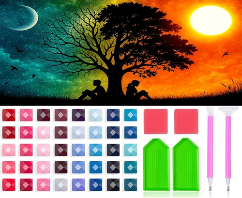 Miniatura 9 de JesMolla Kits de Pintura de Arte de Diamantes 5D DIY para Adultos, Tamaño Grande Taladro Completo Artes de Diamantes con Pedrería Pegada, Pintura