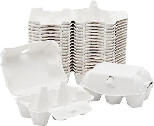 Miniatura 5 de Juvale Media docena de cartones de huevos, paquete de 20 cartones reutilizables de pulpa comprimida para manualidades y mercados, color blanco