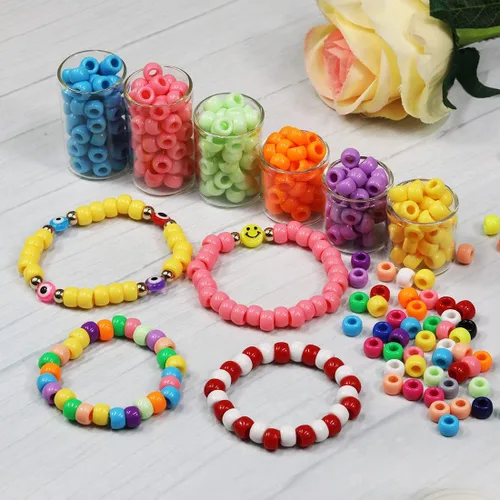 Miniatura 5 de Cuentas de poni mixtas de colores para hacer pulseras de amistad, tamaño 0.236x0.354 in, 1000pcs