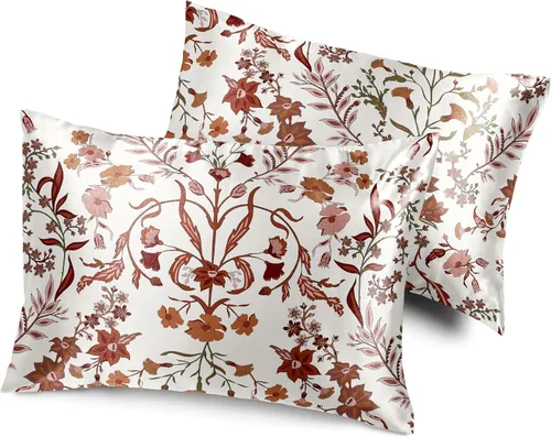 Miniatura 9 de Sweet Jojo Designs Juego de 2 fundas de almohada de satén (floral bohemio gris) para niñas, cabello y piel, suaves, sedosas, brillantes