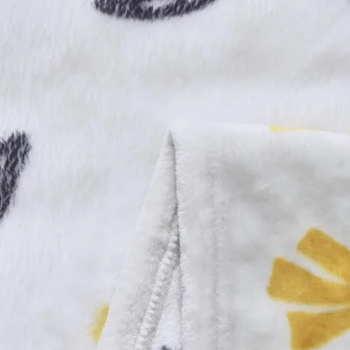 Miniatura 6 de DaDa Bedding - Manta de forro polar floral, franela suave de visón sintético con tulipanes amarillos y naranjas sobre gris, acogedora y elegante