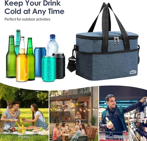 Miniatura 4 de BY-J Bolsa térmica suave, hielera plegable aislada a prueba de fugas, lonchera grande para hombres y mujeres, enfriador de lados suaves para picnic