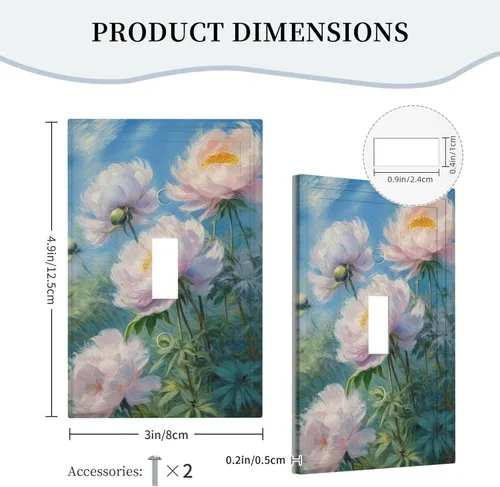 Miniatura 5 de Decorativo Arte Interruptor de Luz Cubiertas de Pintura al óleo Estilo Flores Placa de Pared de Interruptor de Interruptor Decorativo Placa