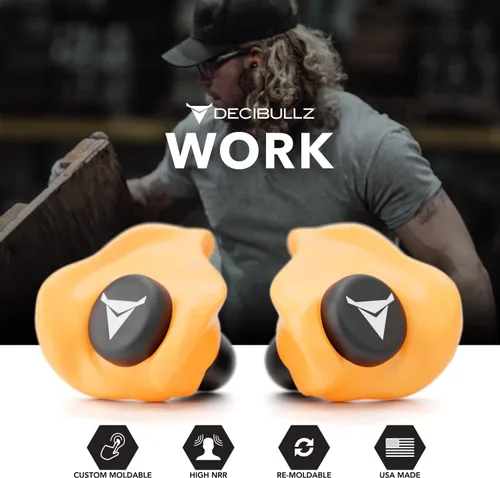 Miniatura 5 de Decibullz - Tapones para oídos moldeables a medida, 31 dB NRR más alto, protección auditiva cómoda para disparar, viajar, trabajar y conciertos