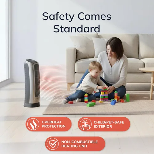 Miniatura 4 de Lasko Calentador de torre de cerámica digital oscilante para el hogar con termostato ajustable, temporizador y control remoto, 23 pulgadas, 1500 W