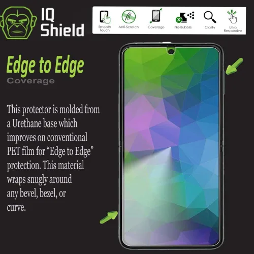 Miniatura 4 de IQShield Paquete de 2 protectores de pantalla para Samsung Galaxy Z Flip 3 5G (no vidrio), fácil de instalar, ultra fino, antiarañazos