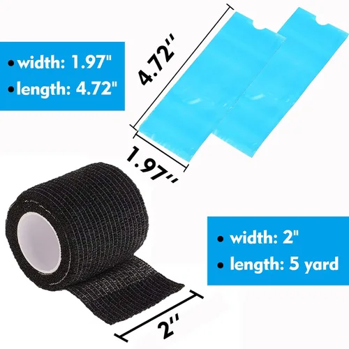 Miniatura 5 de Rayyl - Cubiertas para máquinas de bolígrafos con cintas de agarre, 200 fundas para bolígrafos de tatuaje y 4 piezas de cinta de agarre de tatuaje