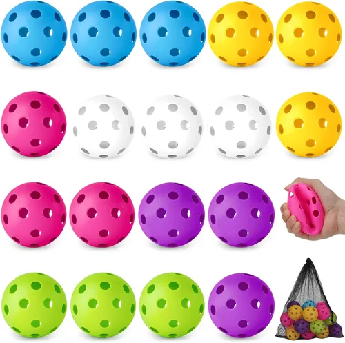 Miniatura 19 de Coopay Paquete de 18/36 pelotas de práctica de béisbol, bolas de entrenamiento de plástico, bolas de softball huecas ligeras para golpe