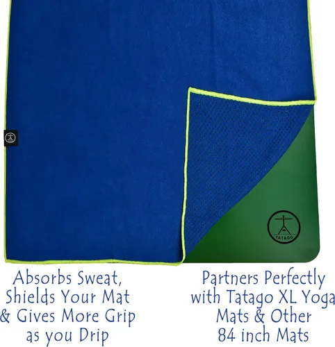 Miniatura 3 de Tatago Toalla antideslizante para esterilla de yoga caliente (esterillas de 72 a 84 pulgadas). Nuestra toalla de yoga caliente antideslizante