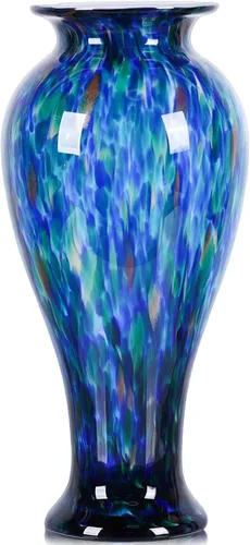 XMGZQ Jarrones Grandes para Sala Elegantes - Floreros grandes de vidrio marino soplado a mano para centros de mesa, Jarrones Grandes para Sala