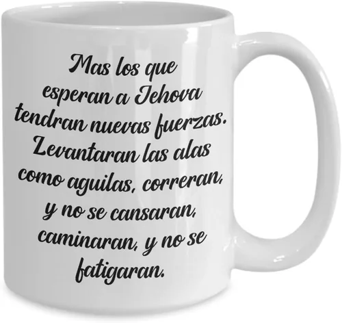 Miniatura 2 de Creator's Cove Regalos cristianas catolica de tasas para cafe con versiculos de la biblia en espanol Isaías 40:31, religión cristiana biblia