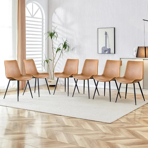 Miniatura 15 de Sillas de Comedor, Sillas de Comedor Modernas de Cuero PU, Sillas de Comedor con Patas de Metal Resistentes, Sillas de Cocina con Asiento Tapizado
