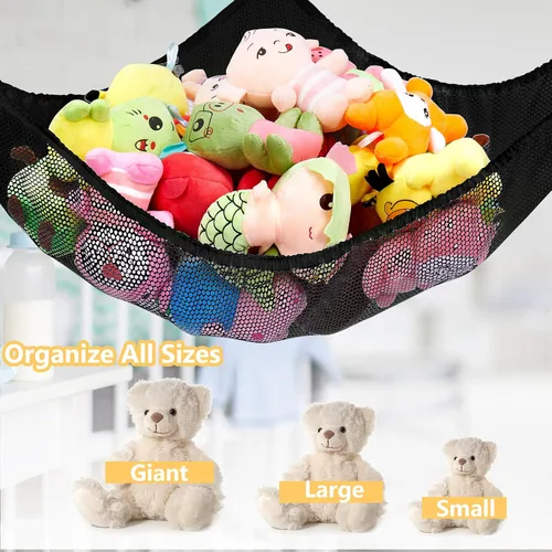 Miniatura 3 de Red o hamaca para animales de peluche, red de animales de peluche, hamaca de red de juguetes jumbo para animales de peluche, esquina de pared