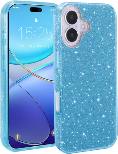 Miniatura 22 de MATEPROX - Funda compatible con iPhone Air de 6.5' [2025], carcasa protectora de 3 capas con purpurina brillante y tendencia, anti-arañazos y a