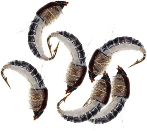 Miniatura 4 de Kit de moscas de pesca con mosca, 40/137 piezas, surtido de moscas secas/húmedas, serpentina para trucha, lubina, pez + caja de moscas 40 piezas - 6