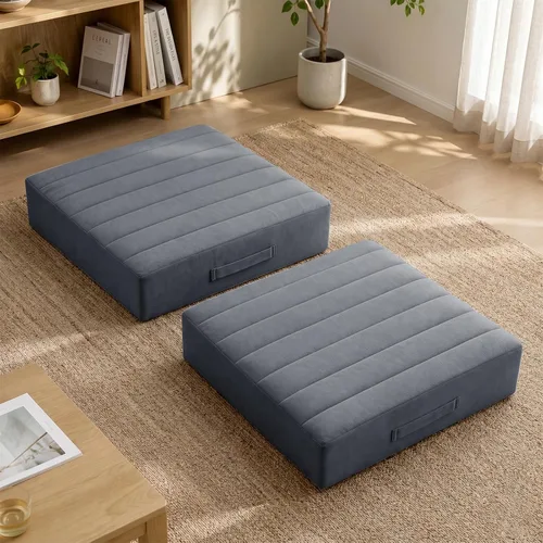 Miniatura 17 de JKMAX 2 Piezas Almohadas de Espuma de Alta Densidad para Piso - Almohadas Grandes Mejoradas para Asientos de Adultos - Cojín de Piso para Exteriores