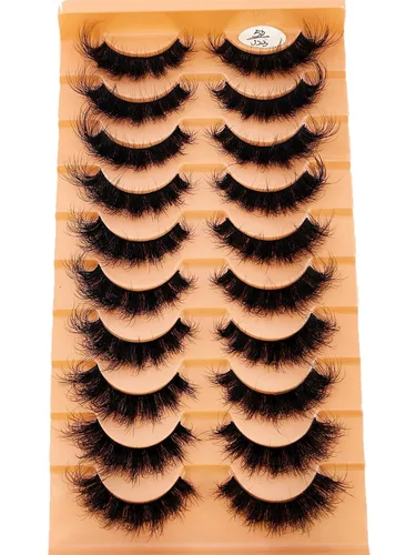 Miniatura 9 de 10 pares de pestañas postizas de visón 3D, hechas a mano, pestañas largas y finas, pestañas naturales para maquillaje de ojos (3-6)