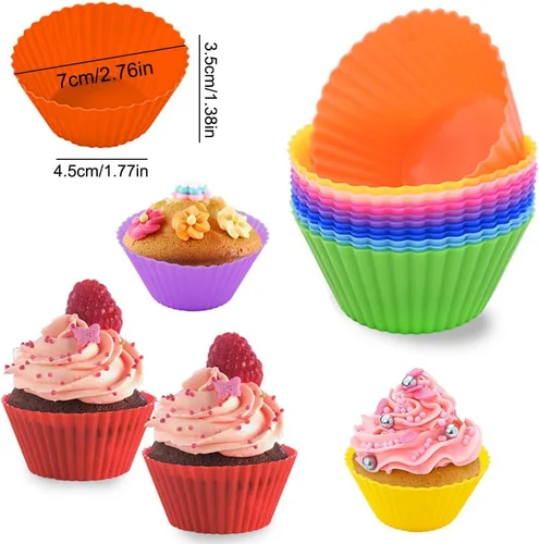 Miniatura 2 de AKOAK Tazas antiadherentes de silicona reutilizables para hornear, moldes para pasteles, accesorios de cocina para hornear, herramientas para hacer