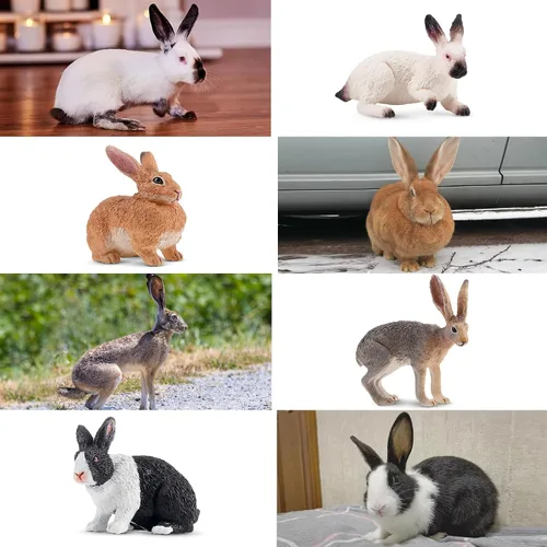 Miniatura 8 de Toymany 12 figuras de conejo de Pascua para niños, figuras de conejo, juguete de animales de granja para decoración de pasteles, recuerdos de fiesta