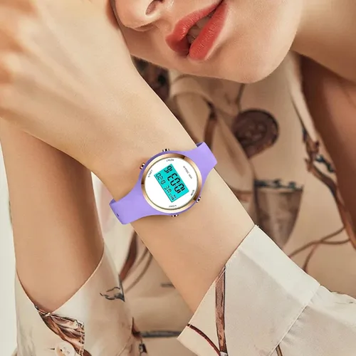 Miniatura 54 de Women LED Display Elecreonic Watch Fashion Chrono Alarm Digital Clock Woman Outdoor Sport Wirstwatch