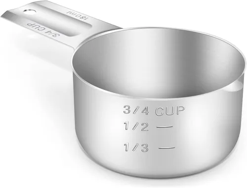 Miniatura 15 de 1 pieza taza medidora individual de 2/3 tazas (160ml, 5.3oz), cuchara medidora de acero inoxidable, medida métrica y estadounidense, apta