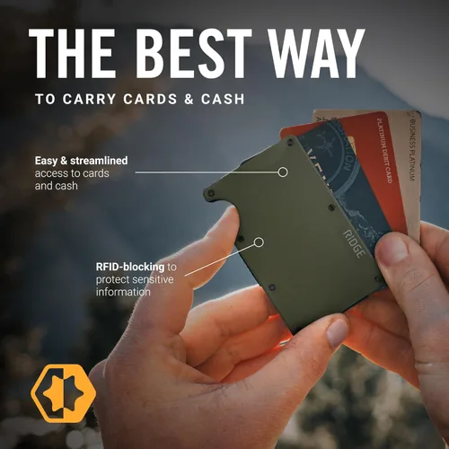 Miniatura 23 de Ridge - Cartera para hombre – Cartera compacta minimalista delgada y portatarjetas, billetera con bolsillo frontal protegido RFID para hombres