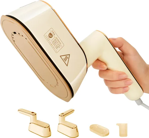 YIKA Plancha de vapor para ropa, plancha vaporizadora de prendas de mano 2 en 1, calentamiento de 25s, suela de cerámica, removedor de arrugas de