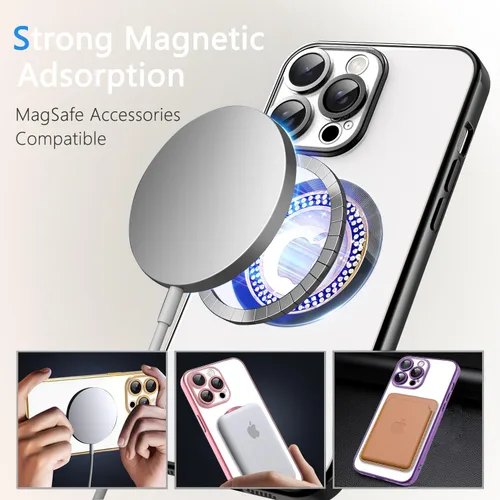 Miniatura 200 de Misscase Funda magnética con purpurina para iPhone 11 compatible con MagSafe, protección completa, delgada, a prueba de golpes, antiarañazos