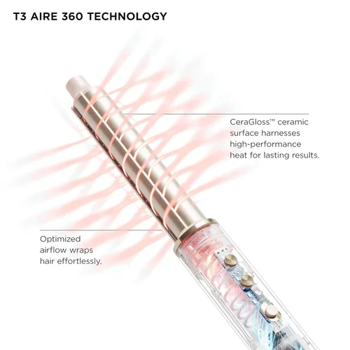 Miniatura 14 de Aire 360 Ceramic Dual Voltage Air Styler Blowout Kit with Curling Attachments, Oval Brush & Drying Concentrator Fast, Healthy Blowouts and