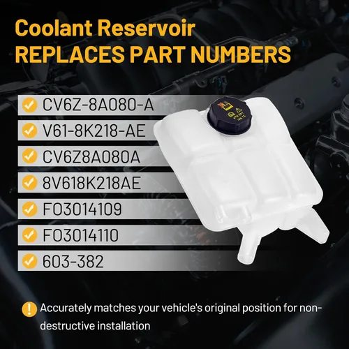 Miniatura 3 de Depósito de Rebosamiento de Expansor de Refrigerante 603-382 Compatible con 2013-2018 C-MAX 2013-2016 Escape 2012-2018 Focus 2014-2016 Transit