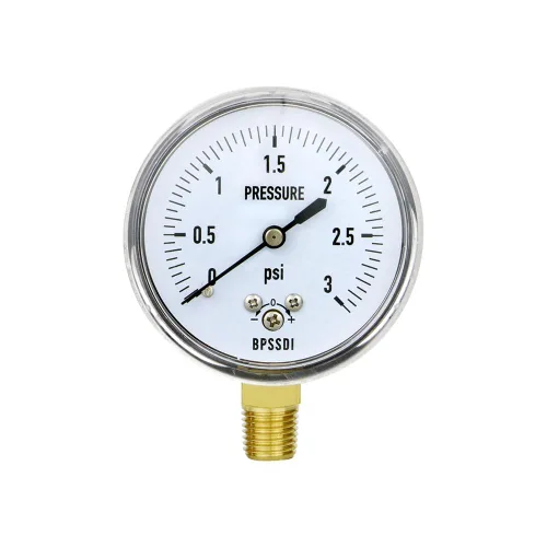 Miniatura 7 de Medidor de baja presión de 0-5 psi, medidor de cápsula con caja de acero inoxidable 304, tamaño de dial de 2.5", montaje inferior NPT de 1/4
