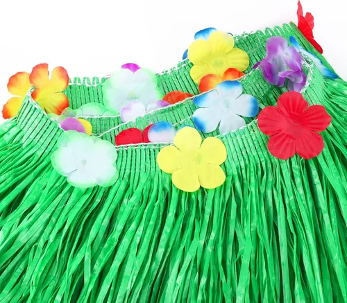Miniatura 4 de Fovths Luau - Falda de mesa de hierba natural de 9 pies x 29.5 pulgadas, falda de mesa hawaiana para decoraciones de fiesta hawaiana tropical, Verde